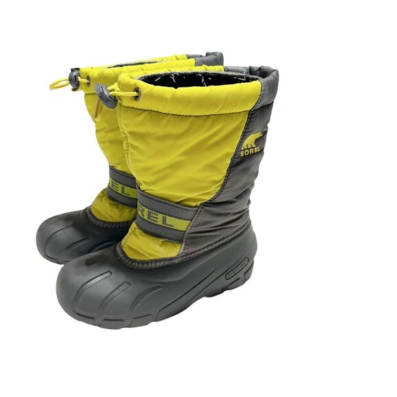 Sorel Kids' Flurry Weather Resistant Snow Boot Neon Lime/Black - Picture 2 of 5